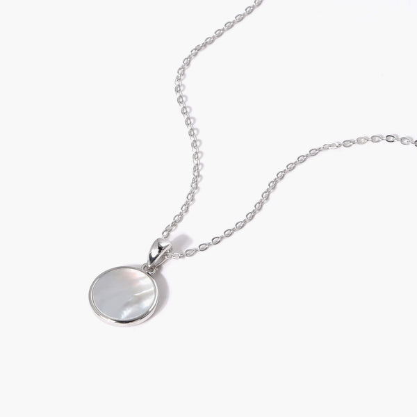 alina mother of pearl silver pendant necklace