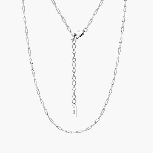 charlotte mini silver paperclip necklace