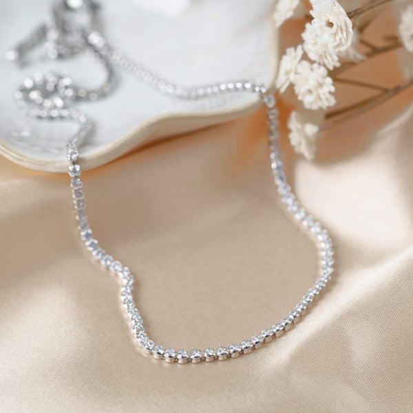 juliette silver tennis necklace