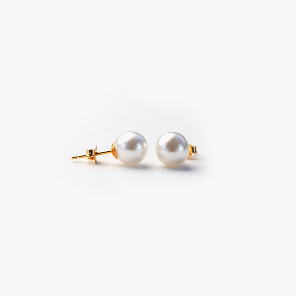 June Birthstone Pearl Stud Earrings