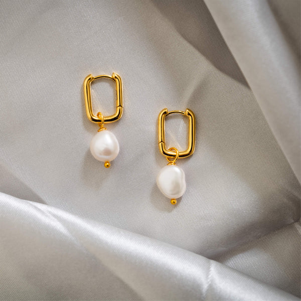 oversized pearl hoop earrings