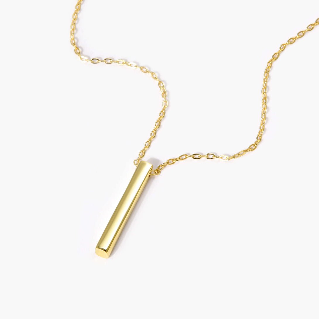 vertical bar necklace gold vermeil