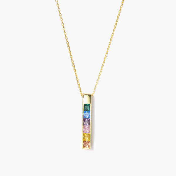 roshni colorful bar pendant necklace