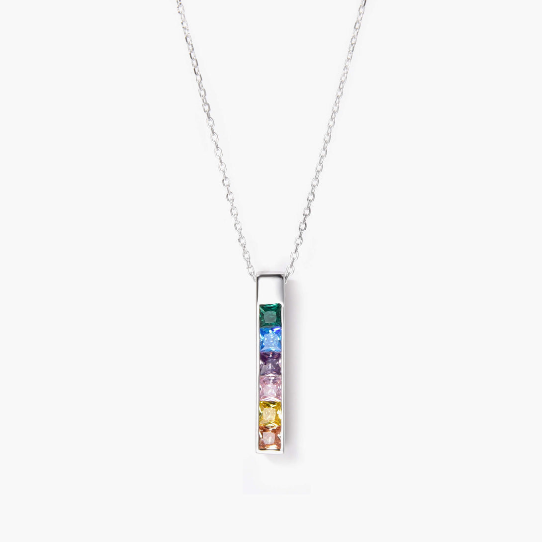 roshni colorful silver bar pendant necklace