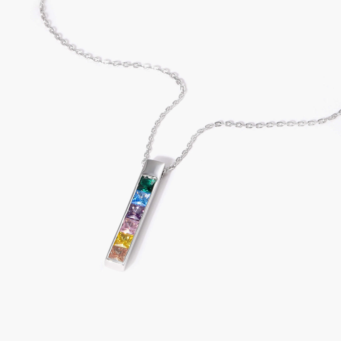 sterling silver bar pendant necklace