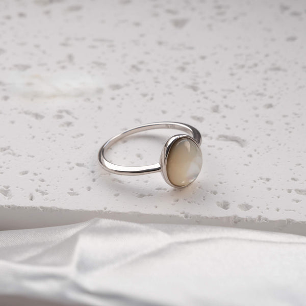 Serene Silver Mother of Pearl Ring