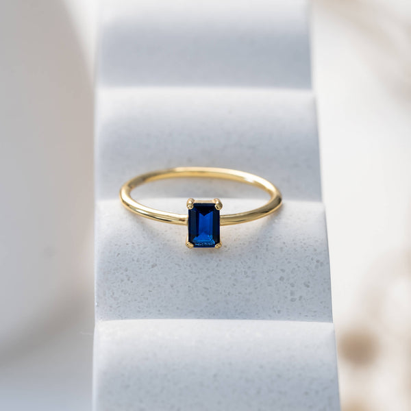 Sophia Blue Sapphire Baguette Ring