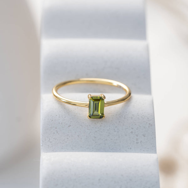 Sophia Peridot Baguette Ring